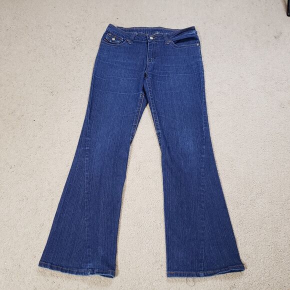 True Religion Women Jeans 33 Billy Bootcut Hindu God Durga Embroidered Flap - Picture 4 of 14